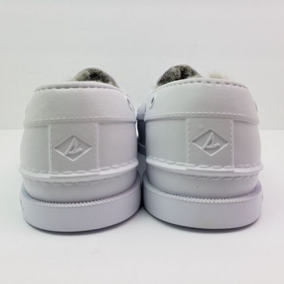 Sperry A/O Float Cozy Mens Size 12 White Slip On Faux Fur Inside Boat Shoes - Picture 7 of 8